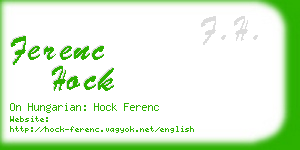 ferenc hock business card
